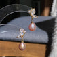Handmade Dainty Pearl Gold Butterfly Freshwater Pearl Drop Stud Earrings, Bridal Jewelry, Elegant Pearl Earring Gift, Zircon Pearl Earrings