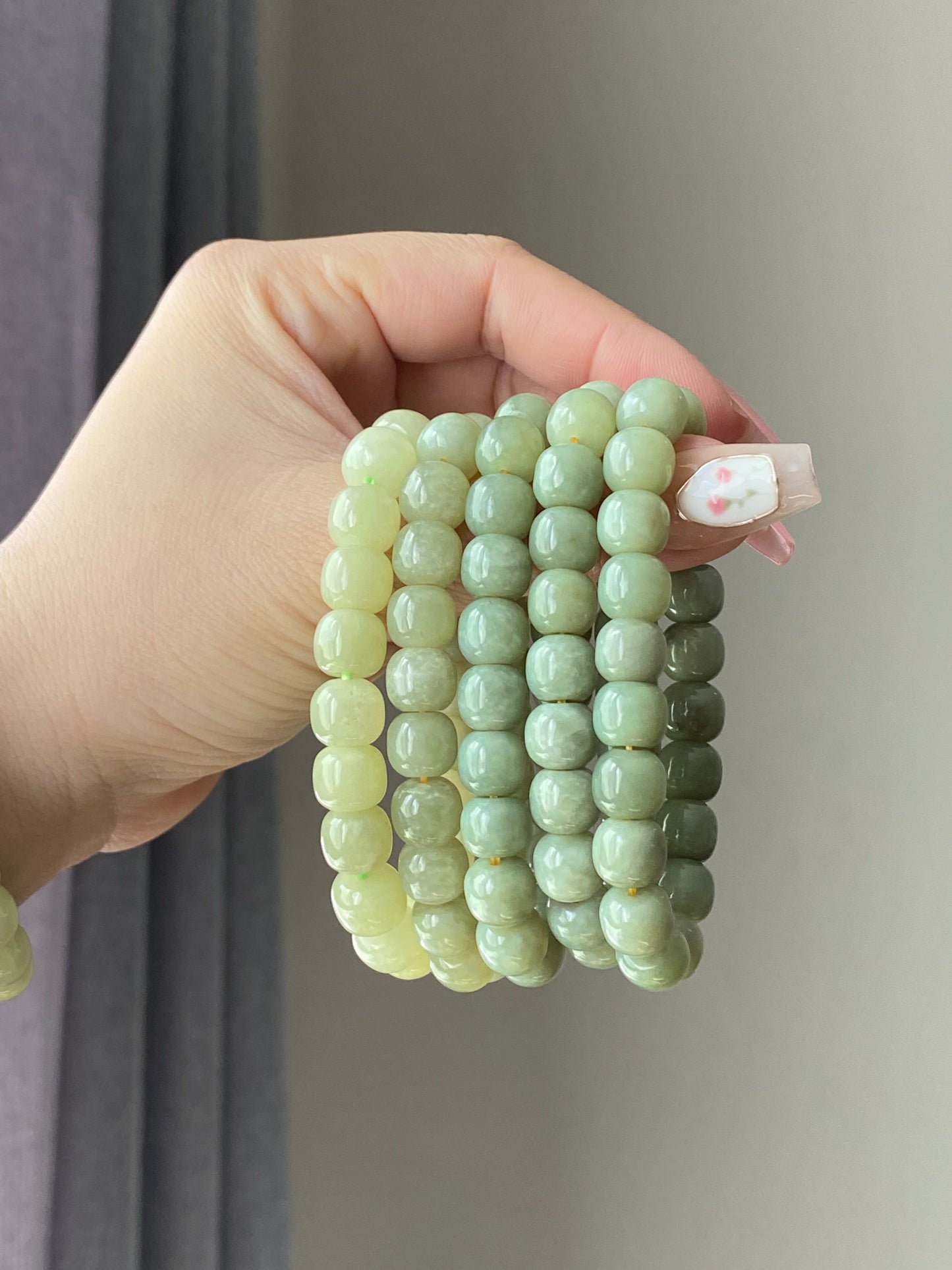 AAA  Natural light green Jade square bead handmade Bracelet Best lucky Gift for her,gift for Mom,meditation crystal bracelet gift for him
