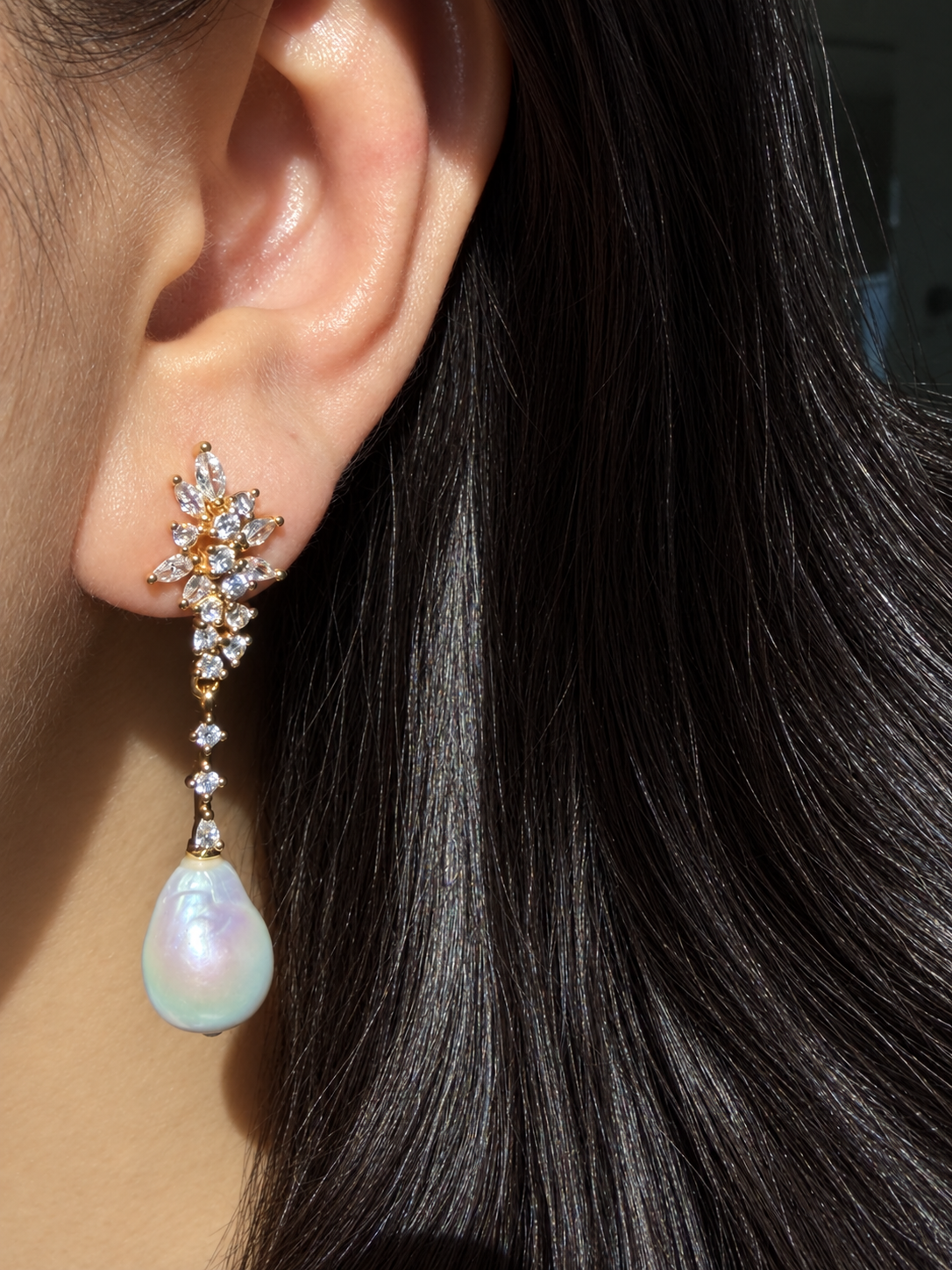 Aurora Sparkle Baroque Pearl Earrings