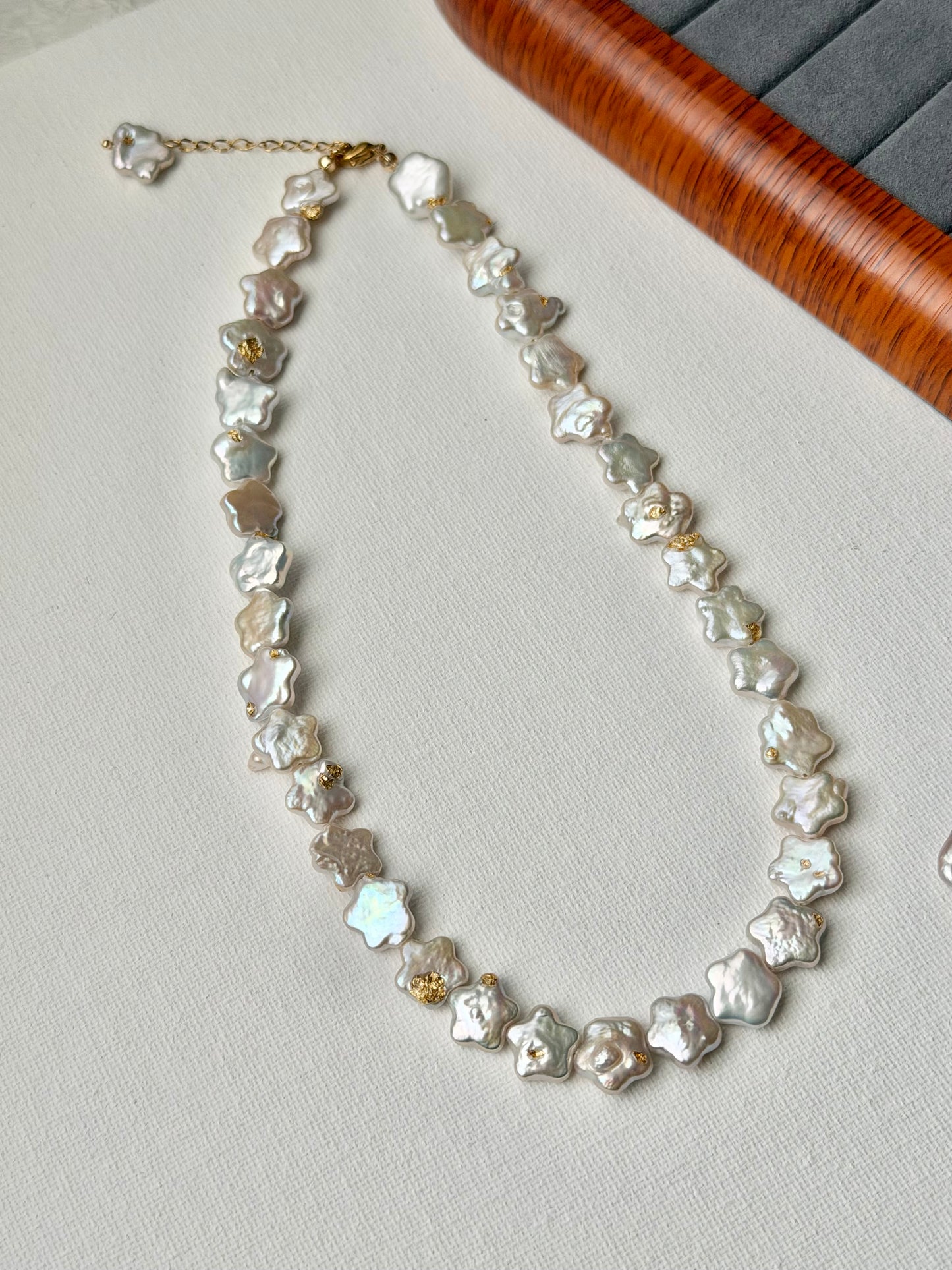 Wishing Star Baroque Pearl Necklace All star Dreamy Meteor Shower Freshwater Pearl Choker Handmade Celestial bridal Jewelry  Gift for Her