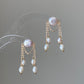 Handmade Vintage-Inspired Baroque Pearl Tassel Elegant  Earrings Dangle Studs Earring modern artistry earring Bridesmaid Gift for her