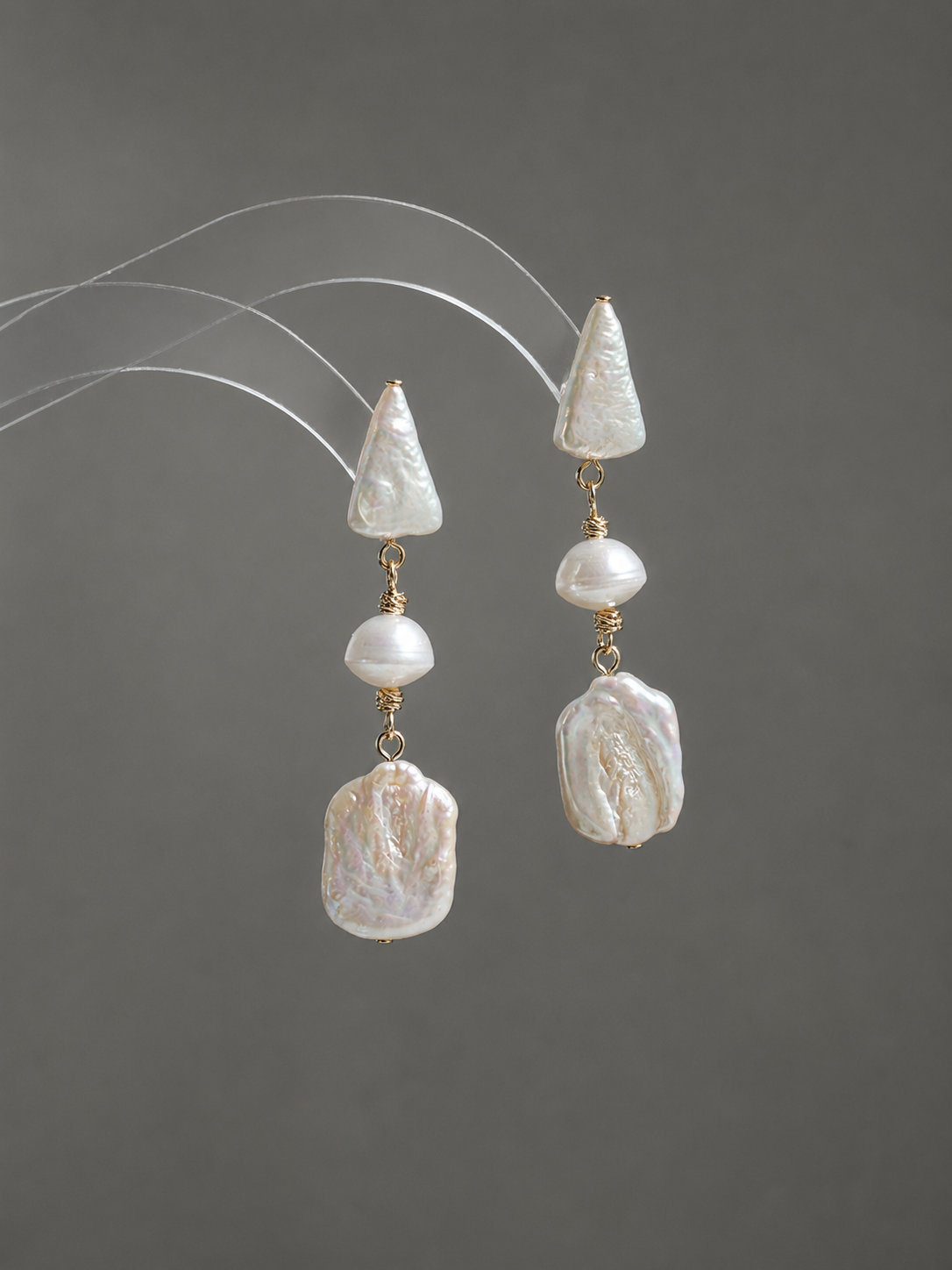 ÉLANE Baroque Pearl Drop Earrings | Long Freshwater Pearl Earrings