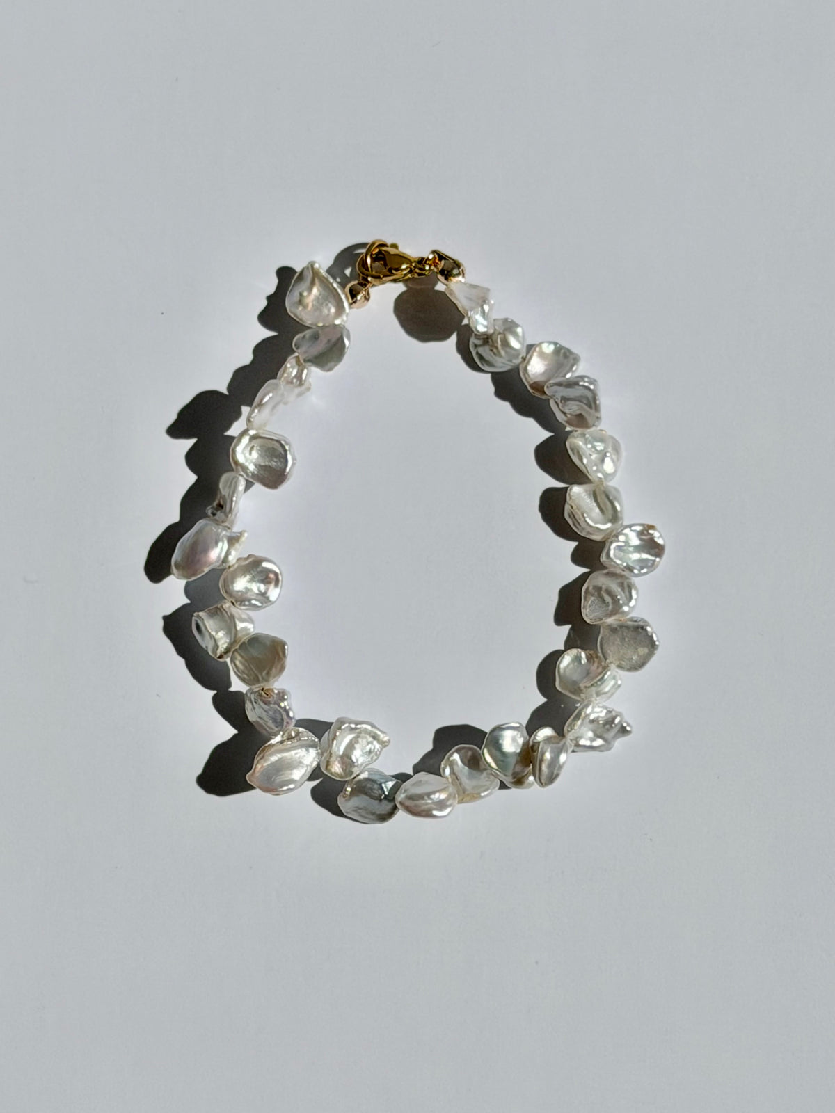 Blue Blood Petal Baroque Pearl Bracelet | Custom Length