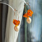 Baltic Amber & Large Baroque Pearl Wreath Hoop Earrings | Autumn Caramel Collection
