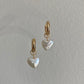 Hand-crafted Natural Baroque Pearl Heart Dangle Hoops