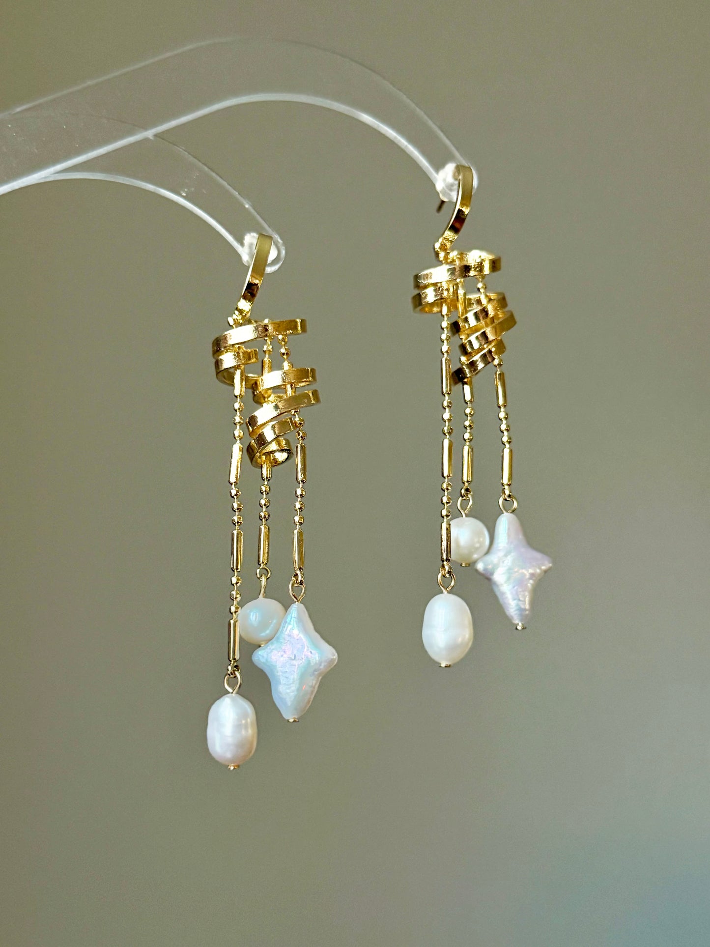 Castle in the Sky Pearl Earrings | Ethereal Celestial Jewelry –Jinger Crafting