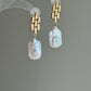 Square Baroque Pearl Woven Link Earrings – Modern Chic Drop Earrings