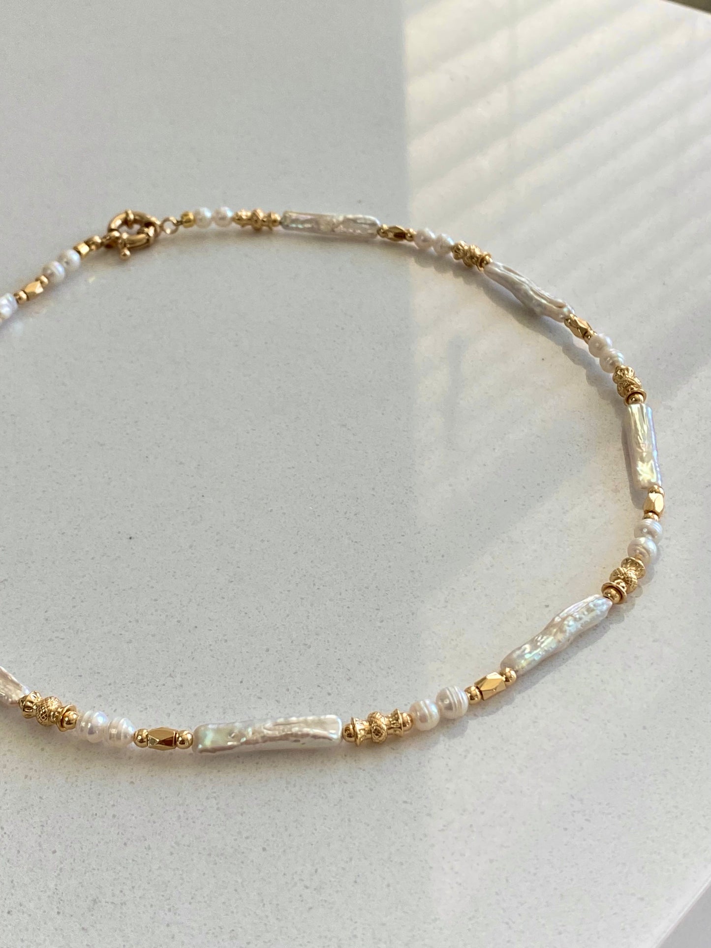 Natural freshwater baroque stick pearl,biwa pearl everyday use necklace,gift for her,christmas gift