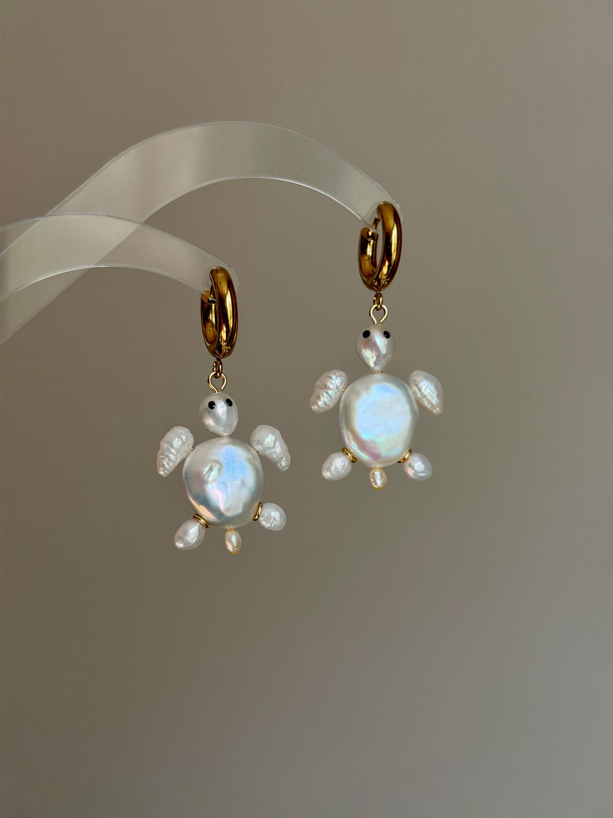 TIDELING | Baroque Pearl Sea Turtle earring or Necklace