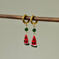 Baroque Pearl Watermelon Hoop Earrings Fruit Summer Jewelry