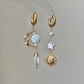 Sun Moon Baroque Pearl Asymmetrical Earrings Freshwater Pearl Earrings Celestial Jewelry Handmade Fairycore Bridesmaid Gift for Her