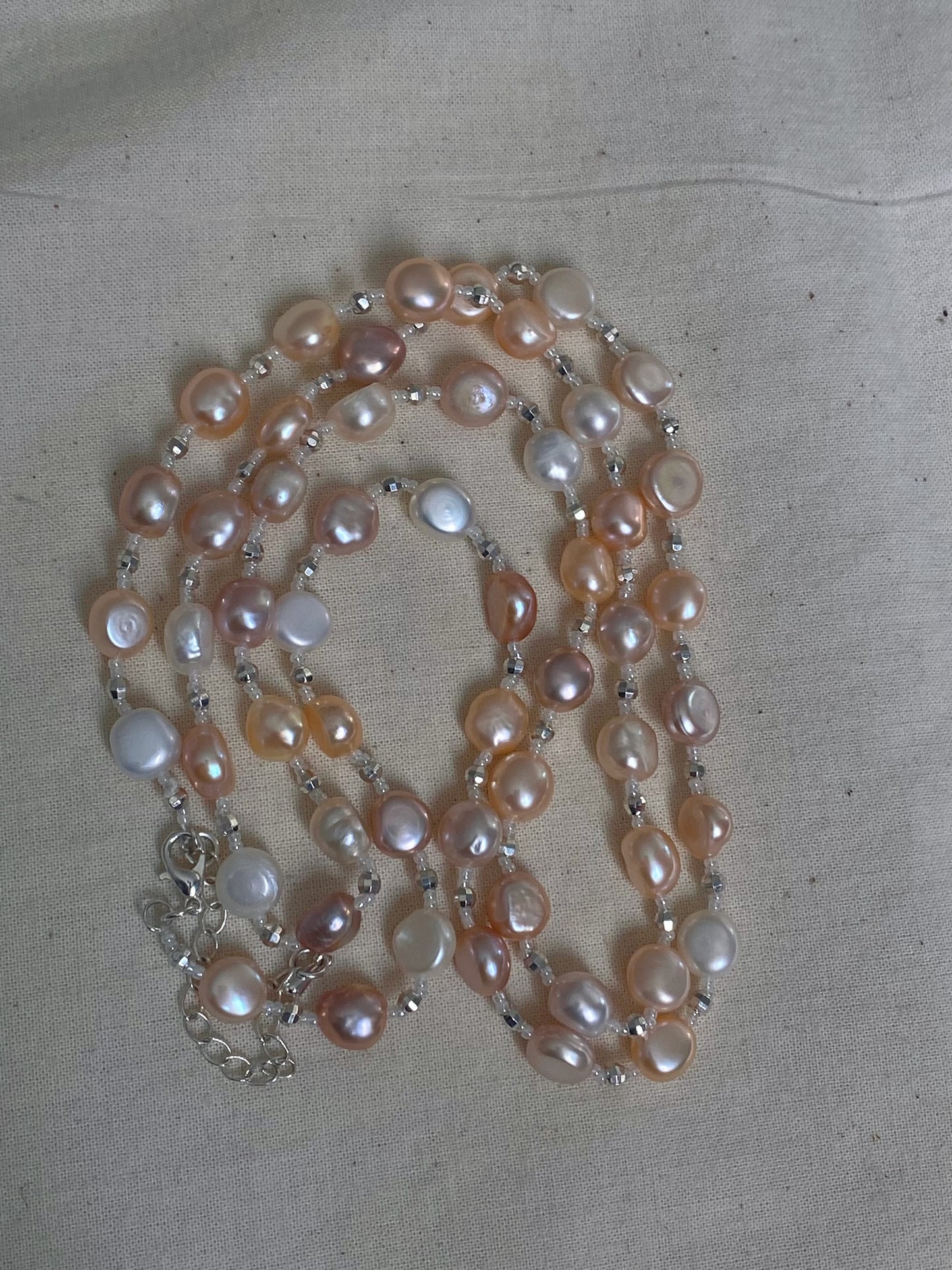 Multicolor Baroque Pearl Long Necklace Convertible Layering Necklace Natural Freshwater Pearls Handmade multiple use necklace gift for her