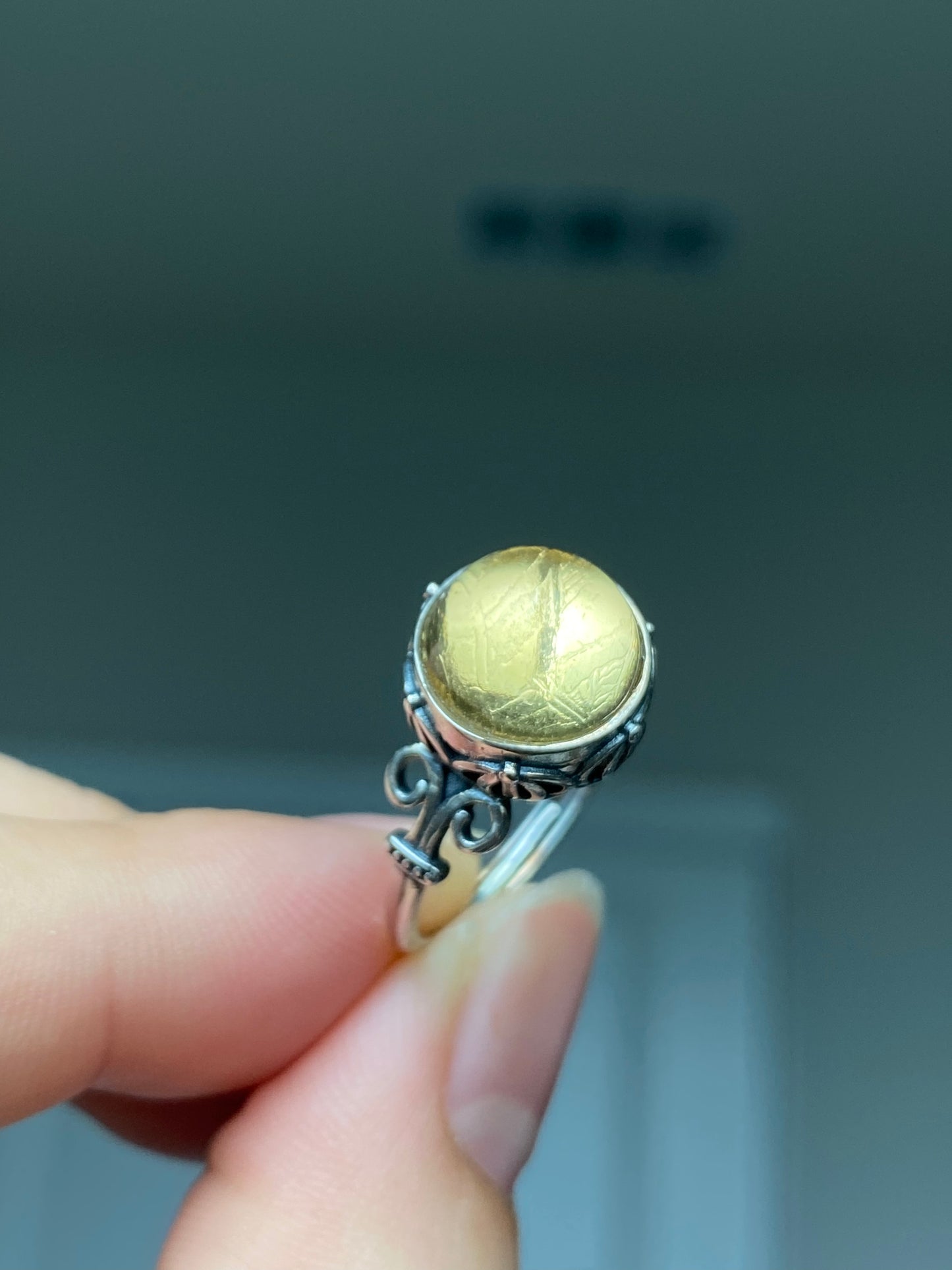 Sweden Gibeon Meterite adjustable Sterling silver skeleton adjustable ring,super high energy