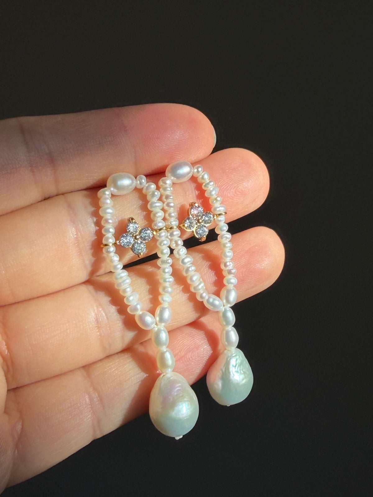 Odette Lucky Clover Pearl Earrings