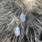 Elegant Rainbow luster Candy Bean Baroque Pearl Dangle Earrings  Gold Zircon Dainty Drop Earring gift for her sparkling Wedding Earring