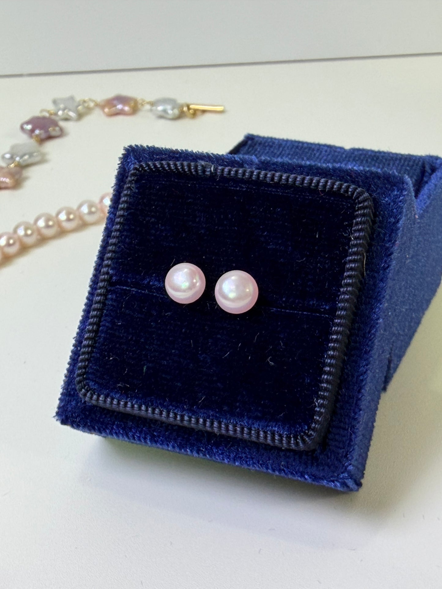Sakura Pink Freshwater Pearl Necklace | Dainty Minimalist Pearl Choker Necklace