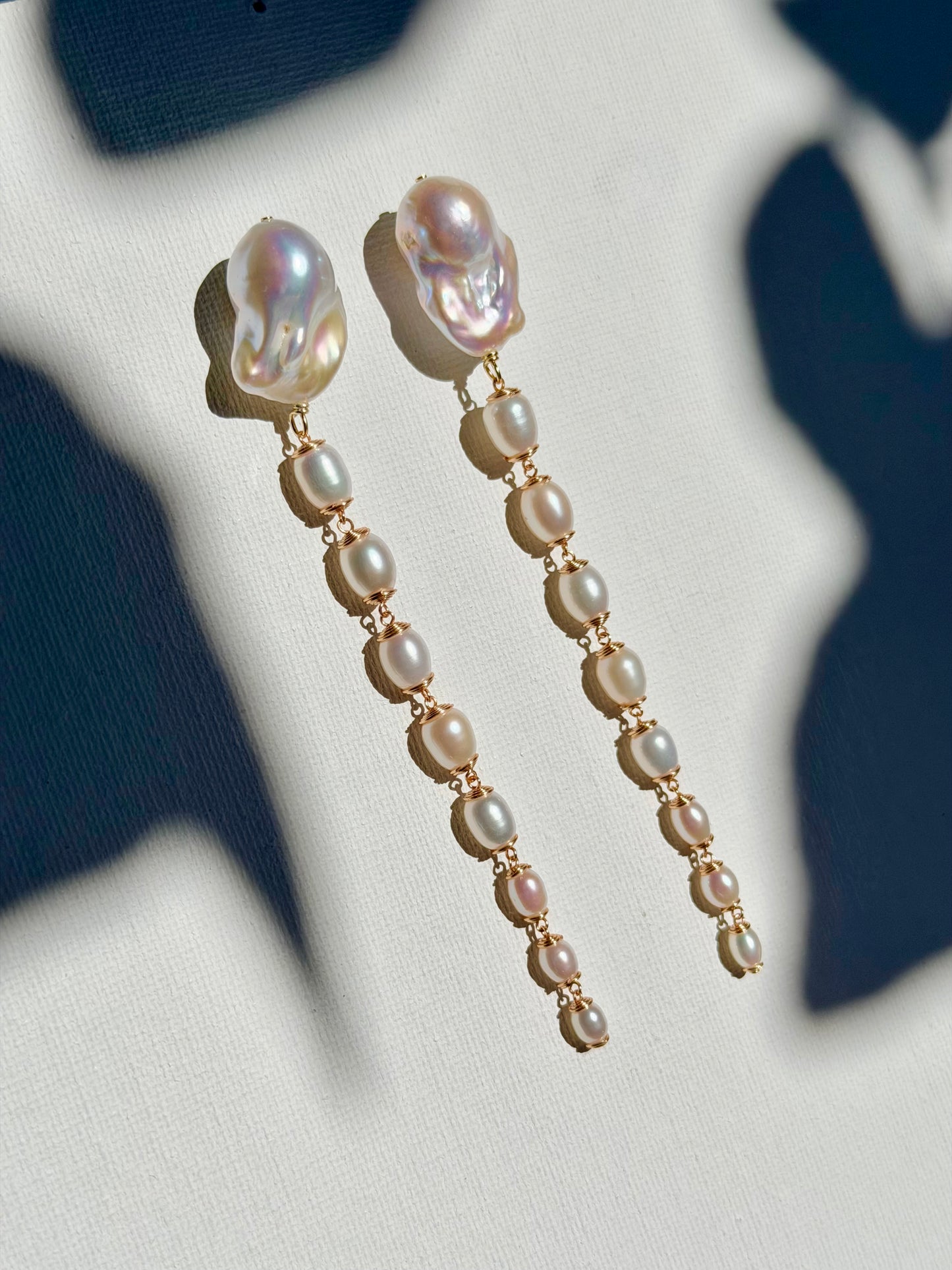 Graduated Baroque Pearl Cascade Earrings – AZALEA