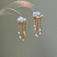 Thunderstorm Hand-Drilled Pearl Cloud Earrings | Hand-woven Raindrop Jewelry