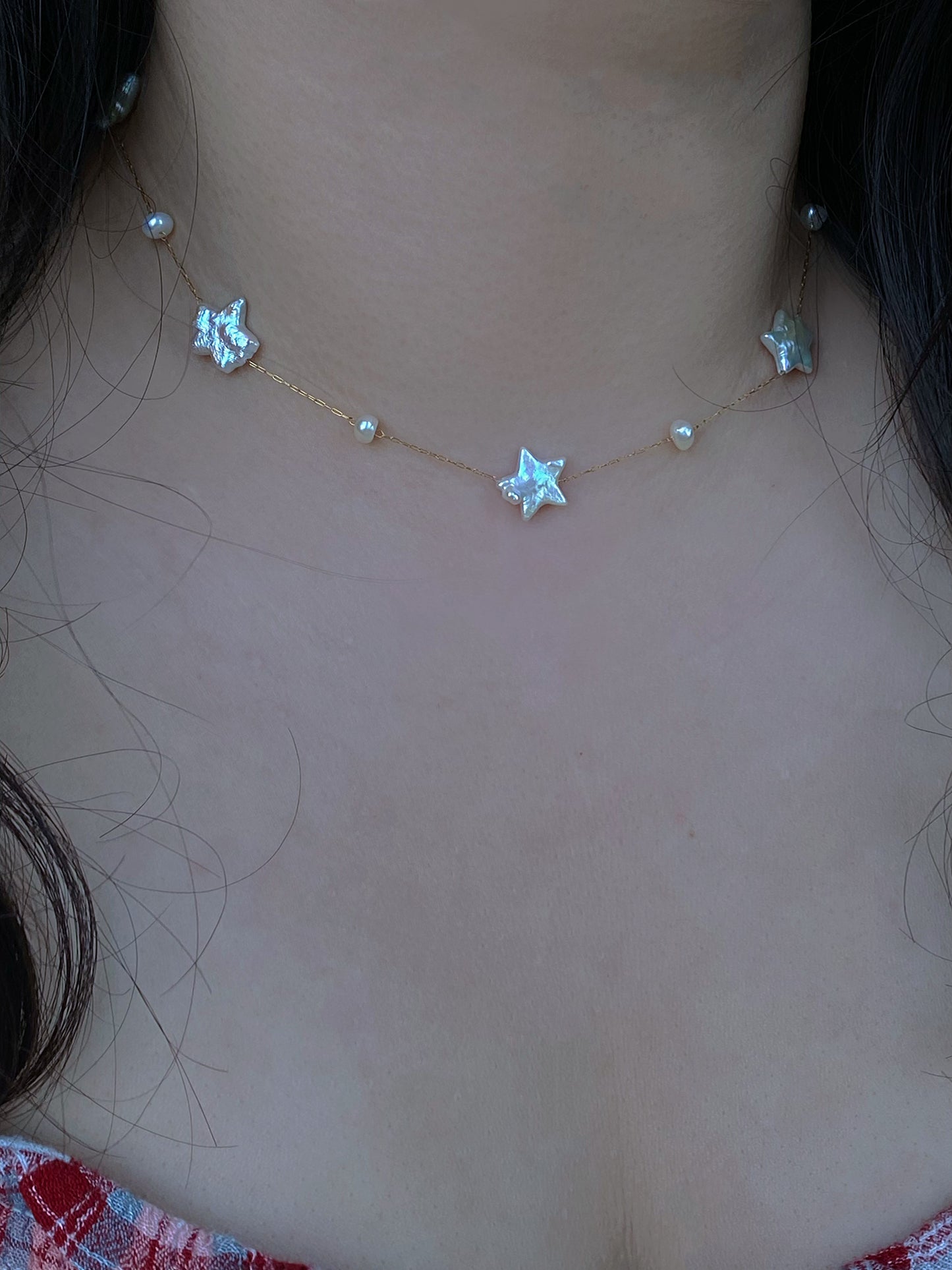 Star Baroque Pearl Choker Adjustable Y Necklace Celestial Jewelry