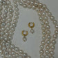 White Baroque Pearl Hoop Earrings Simple Elegant Drop Jewelry