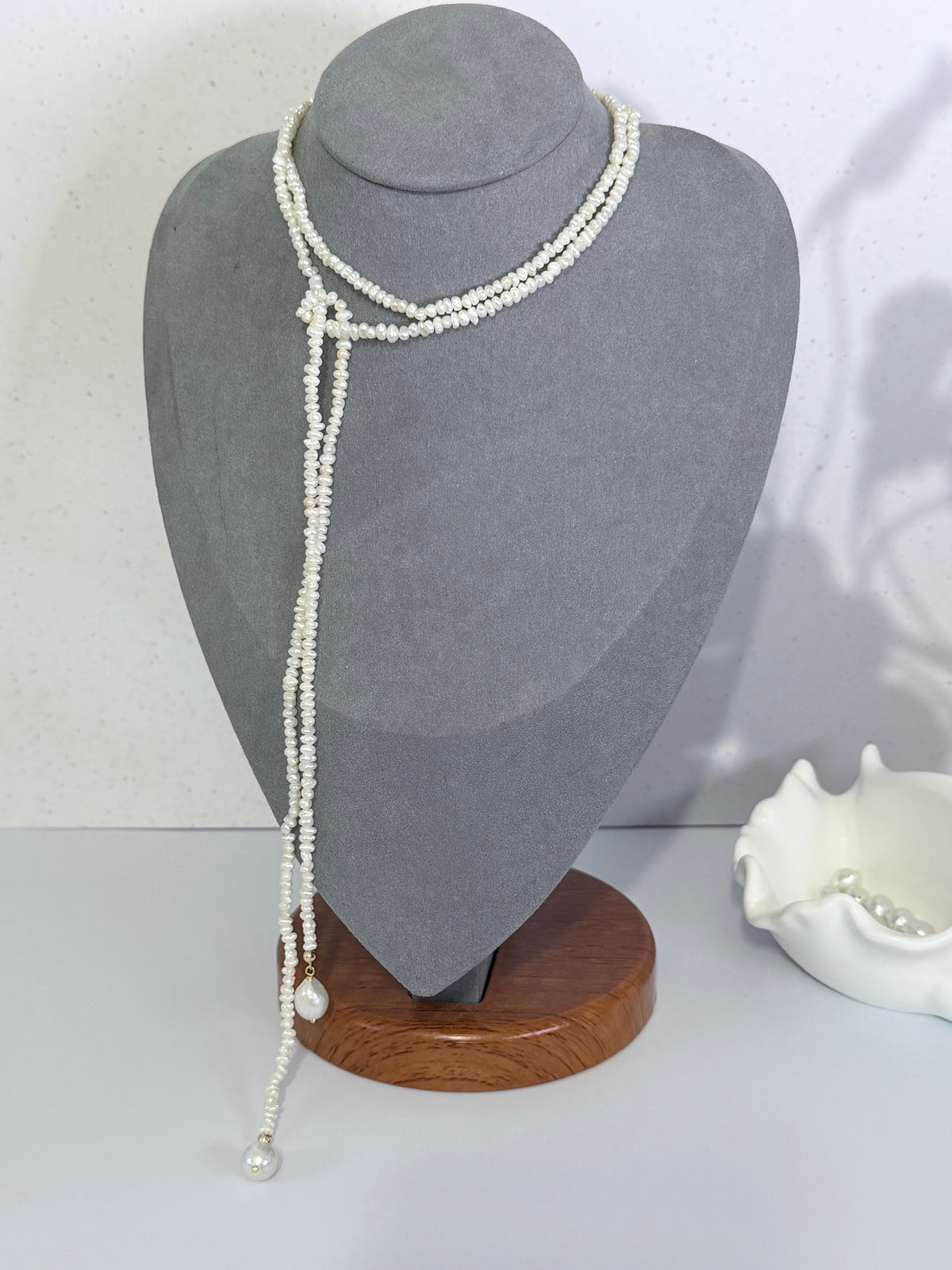 Baroque Pearl Lariat Backdrop Necklace – Versatile Multi-Way Styling