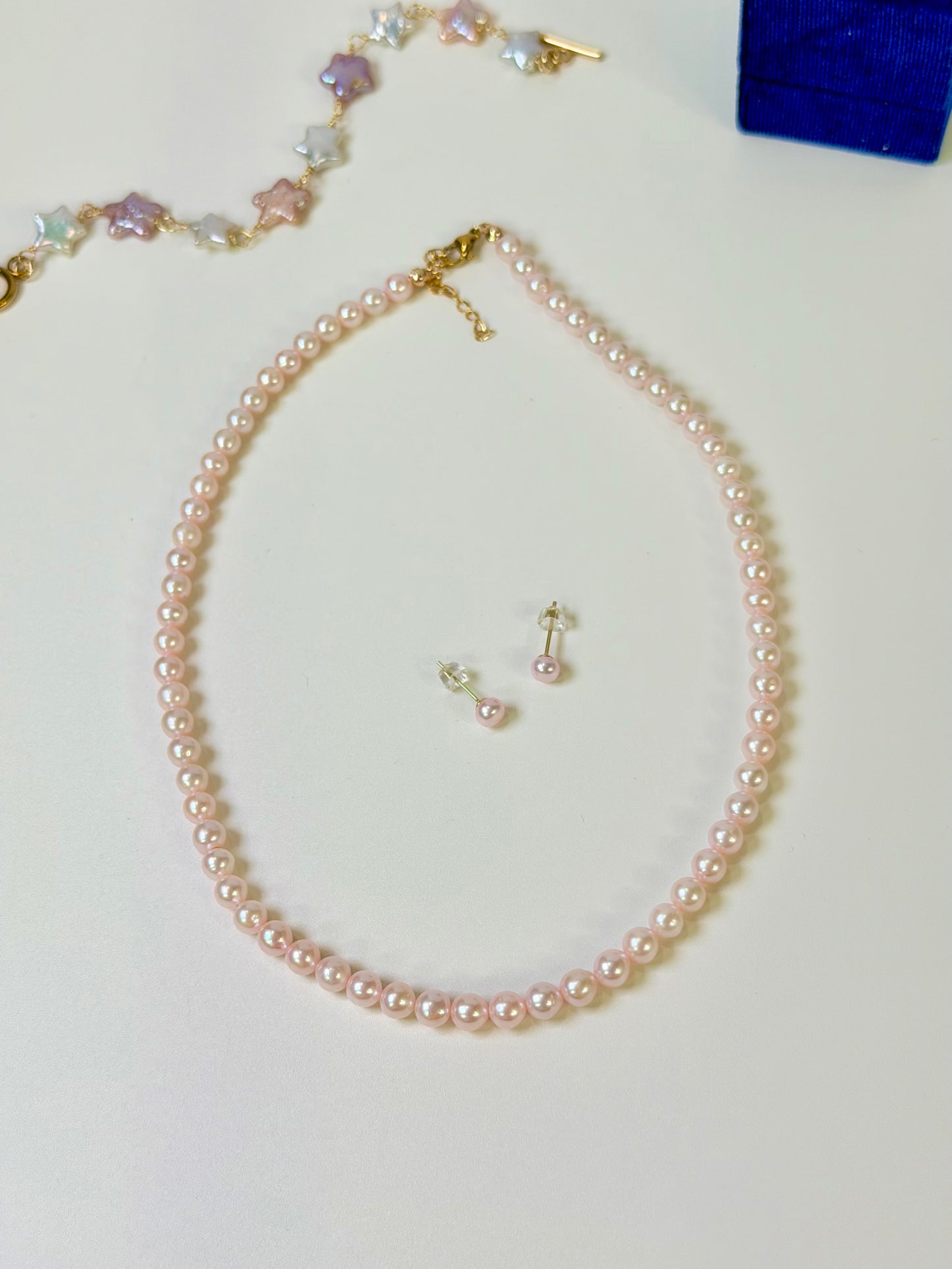 Sakura Pink Freshwater Pearl Necklace | Dainty Minimalist Pearl Choker Necklace