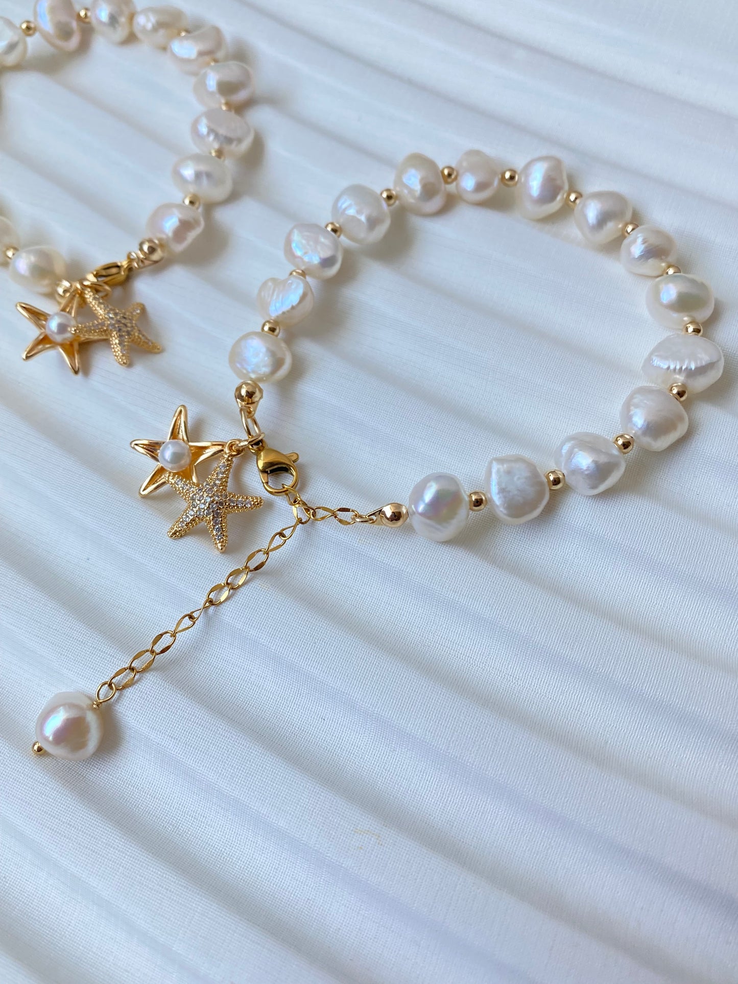 Baroque Pearl Starfish Akoya Bracelet Anklet