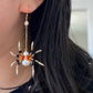 Limited edition Halloween Statement  Freshwater Pearl Spider Earrings Handmade Baroque Pearl Spider Dangle Gothic Asymmetrical Earrings