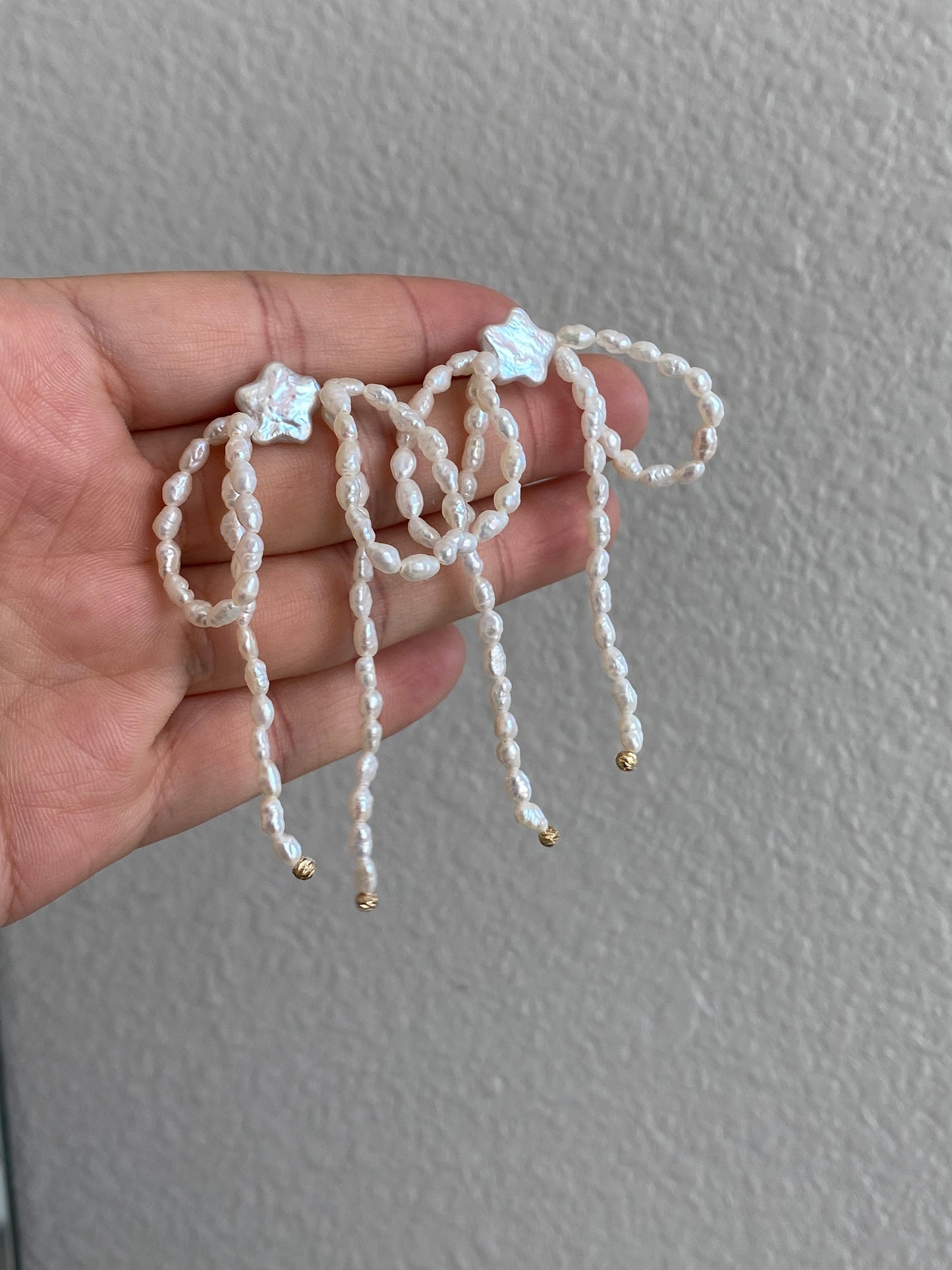 Meteor Shower Dangle Earrings | Wish Pearl Waterfall Design | Dreamy Elegant Jewelry | Versatile Daily & Bridal Gift for her