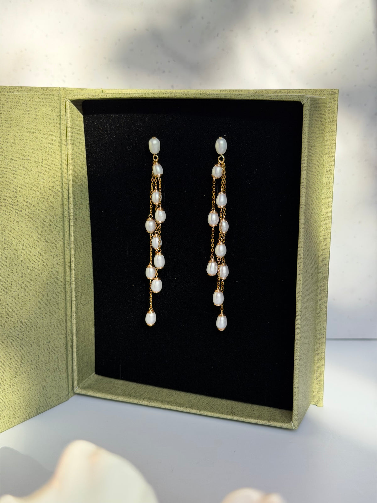 Cascading Pearl Earrings | PEARL RAIN Waterfall Drops
