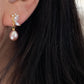 Handmade Dainty Pearl Gold Butterfly Freshwater Pearl Drop Stud Earrings, Bridal Jewelry, Elegant Pearl Earring Gift, Zircon Pearl Earrings