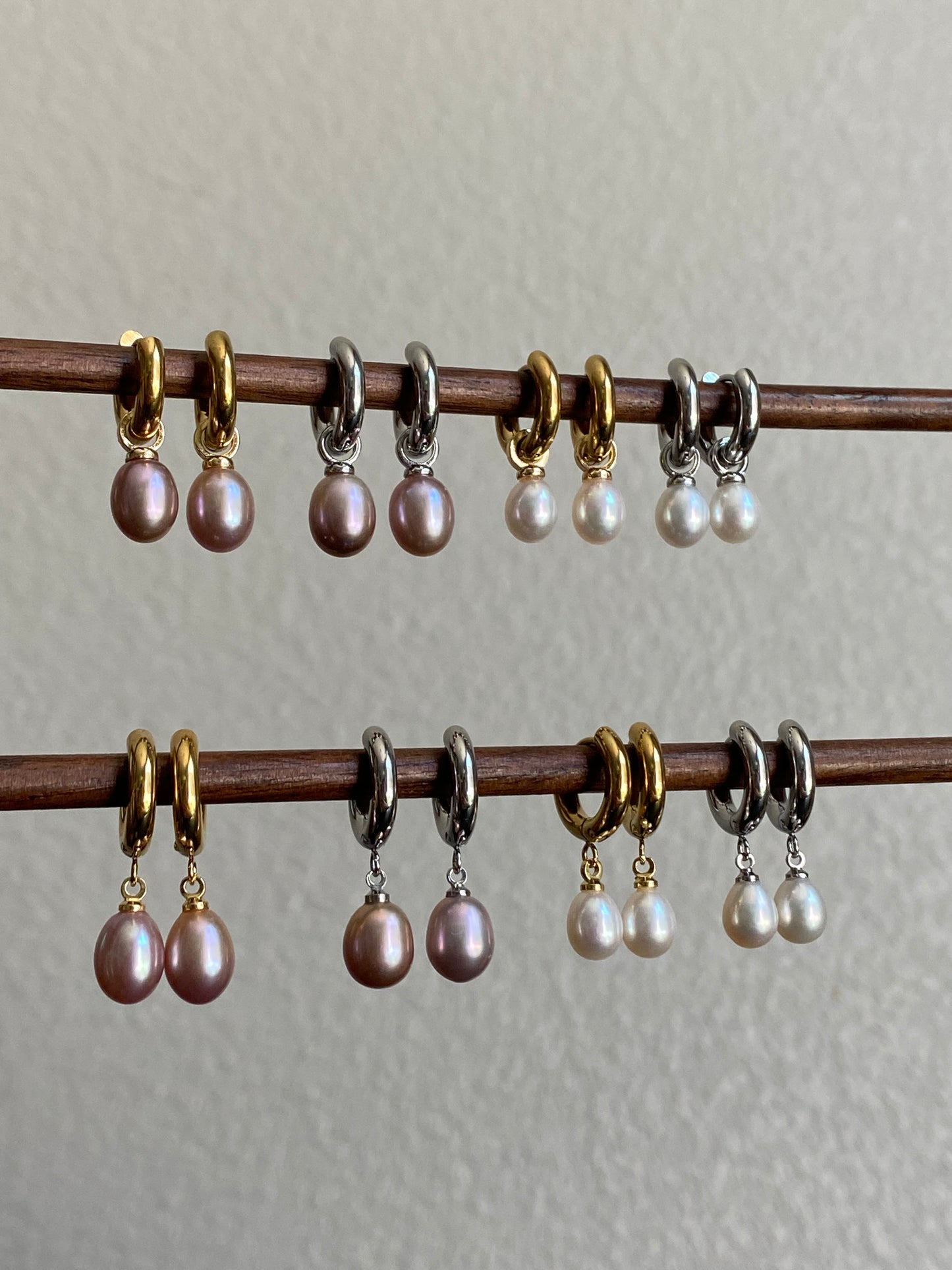3-in-1  Handmade Detachable Dainty Pearl Drop Earrings Freshwater elegant  Pearl Hoop dangle Earrings Bridal Minimalist Jewelry Gift for Her