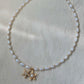 Minimalist Baroque Keshi  Pearl Gold Bead Starfish Necklace High Luster  Dainty Pearl Layering  beach Necklace Bridesmaid Gift for her