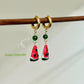 Baroque Pearl Watermelon Hoop Earrings Fruit Summer Jewelry