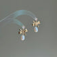 Heart Zirconia Bow Pearl Earrings Vintage Coquette Jewelry