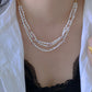 Baroque Multi-Layer Pearl Necklace Mixed Color Freshwater Pearl Layered Choker Necklace Handmade Elegant Bridesmaid Gift for Her