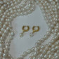 White Baroque Pearl Hoop Earrings Simple Elegant Drop Jewelry