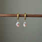 TEAR OF GHOST Bloody Eye Baroque Pearl Hoop Earrings