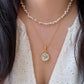 Starlit Bloom -Custom Zodiac or Star Charm Freshwater Pearl Choker, Dainty Floral Festival Necklace