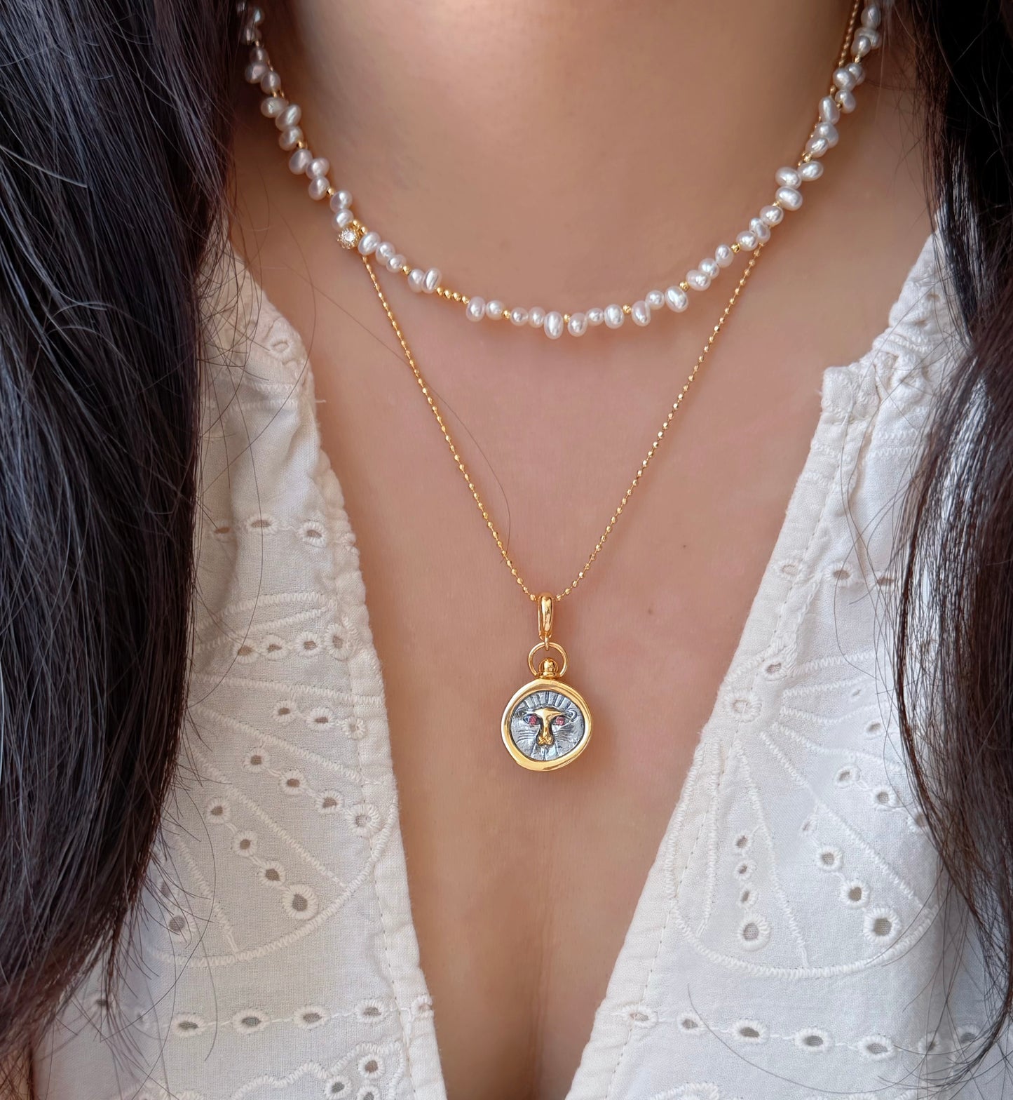 Starlit Bloom -Custom Zodiac or Star Charm Freshwater Pearl Choker, Dainty Floral Festival Necklace