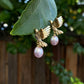 Gold Hummingbird Pearl Drop Earrings Nature Inspired Jewelry