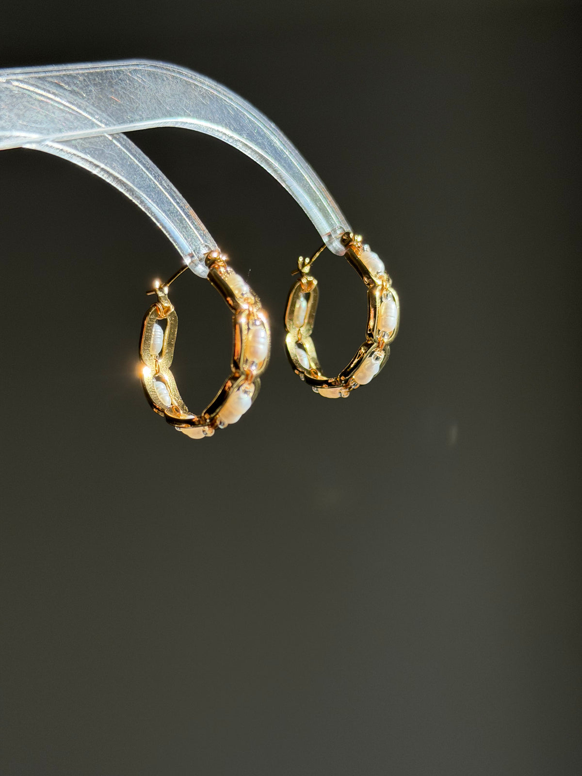Heirloomn Hoop | Keshi Pearl Chain Earrings