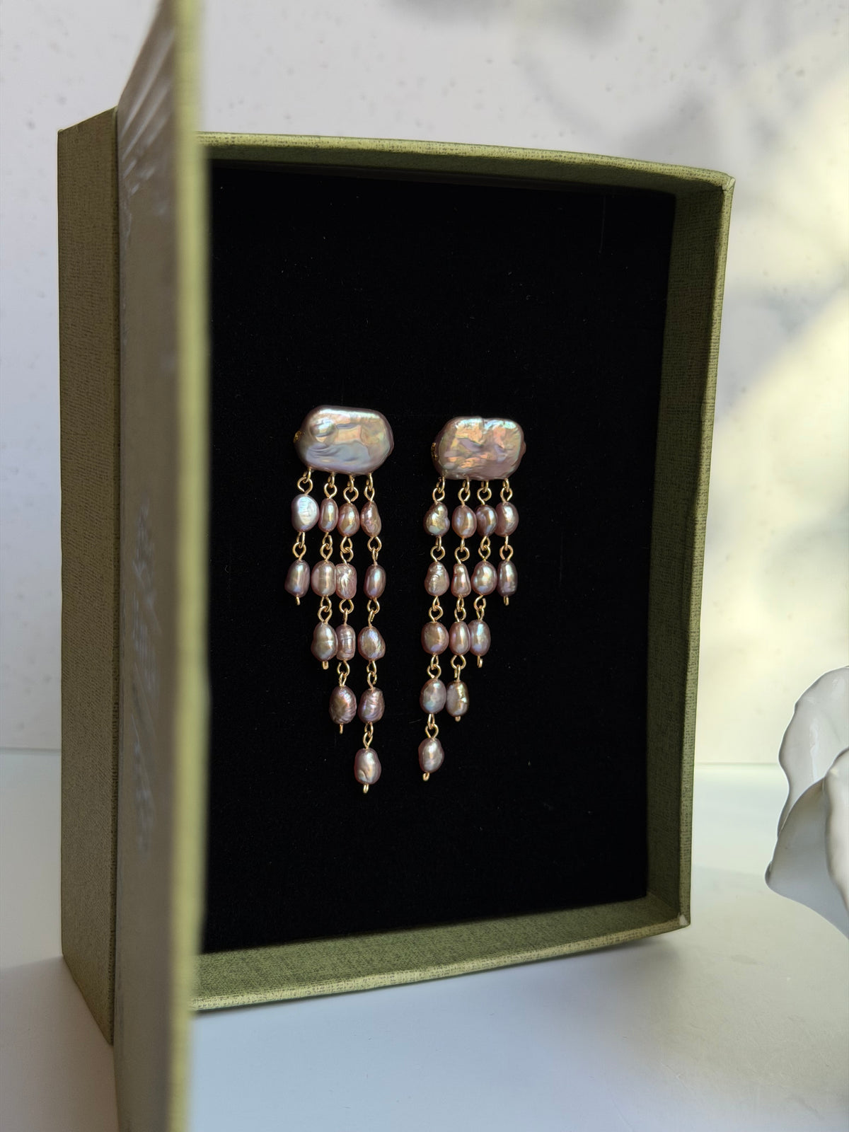 Sappho Drop | Baroque Pearl Chandelier Earrings