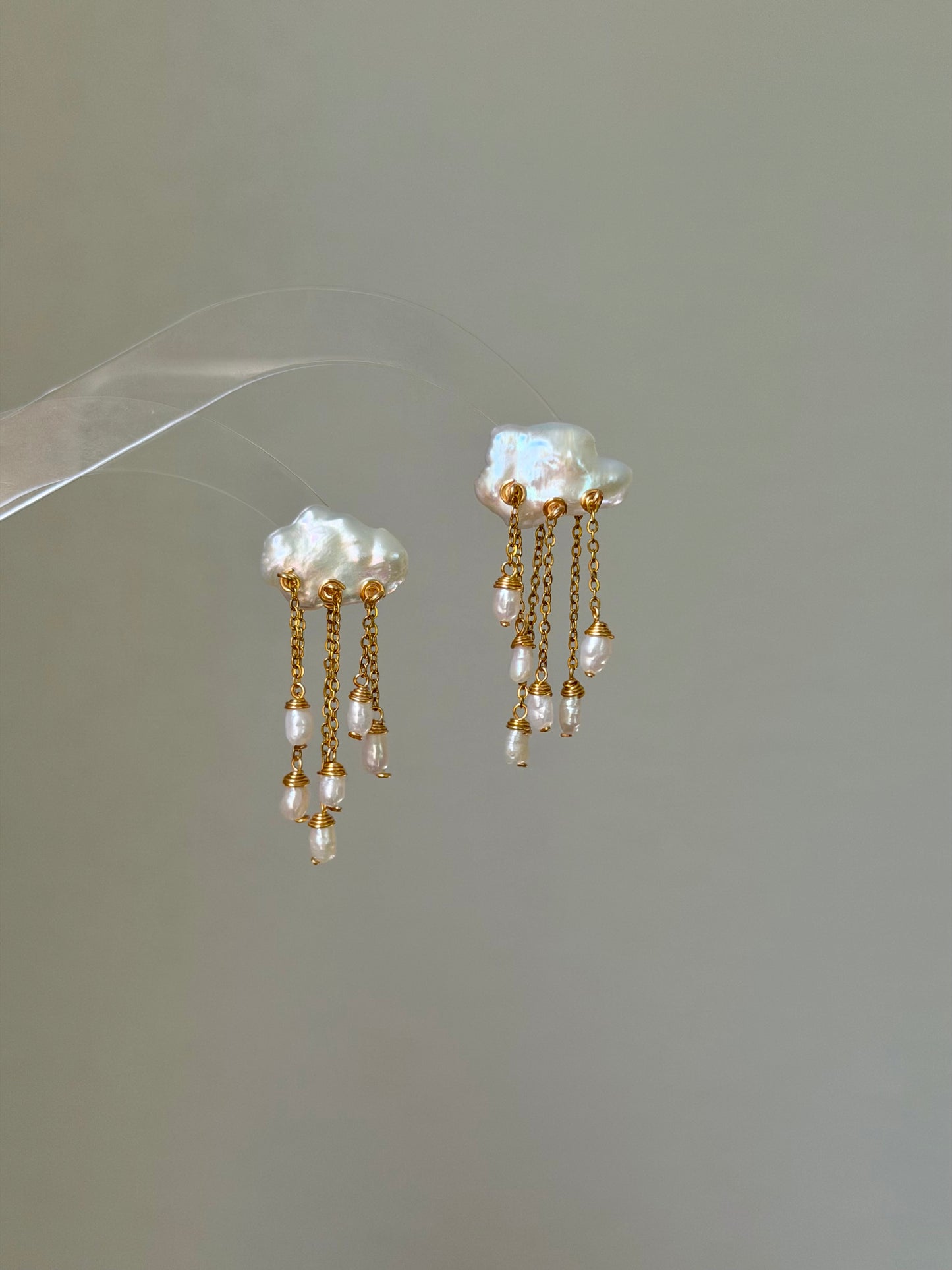 Thunderstorm Cloud Rain Baroque Pearl Earrings