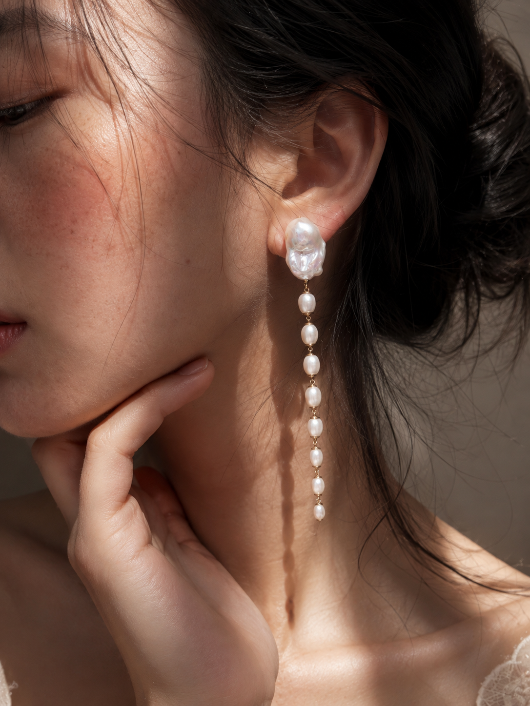 Graduated Baroque Pearl Cascade Earrings – AZALEA