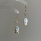 Unique Baroque Pearl Earrings with Zircon Earring  Rocky Fish Dangle Earring Elegant Dainty Pearl Earrings Gift Friendship gift