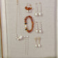 Baltic Amber & Large Baroque Pearl Wreath Hoop Earrings | Autumn Caramel Collection