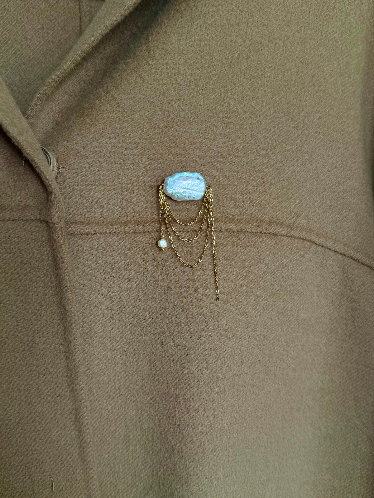 Aurelia Draped Pearl Brooch