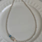 Handmade Baroque Fish Pearl Bead Chocker Necklace  Freshwater Pearl and Aquamarine Ocean Blue Necklace Bridesmaid Gift for Her birthday gift