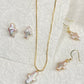 Freshwater baroque pearl cross hoop earring stud earring